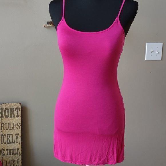 Free People Bright Pink Double Mini Dress with Detachable Lace Outer Dress No Sz - Picture 7 of 11